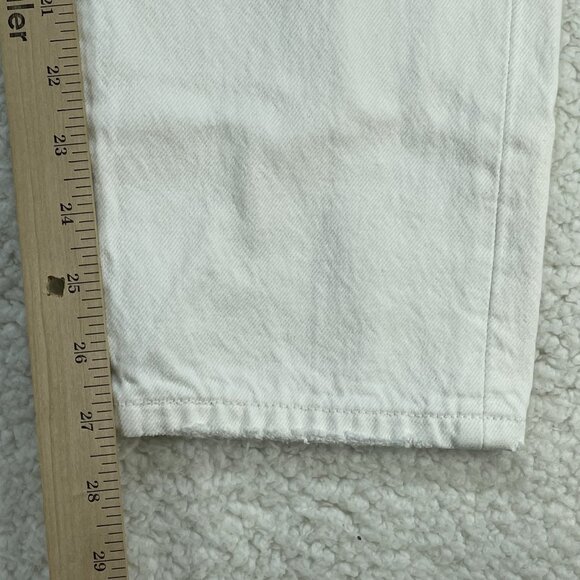 Levis 501 Jeans Womens 30x28 White Button Fly Straight Leg Distressed High Rise - Picture 7 of 12